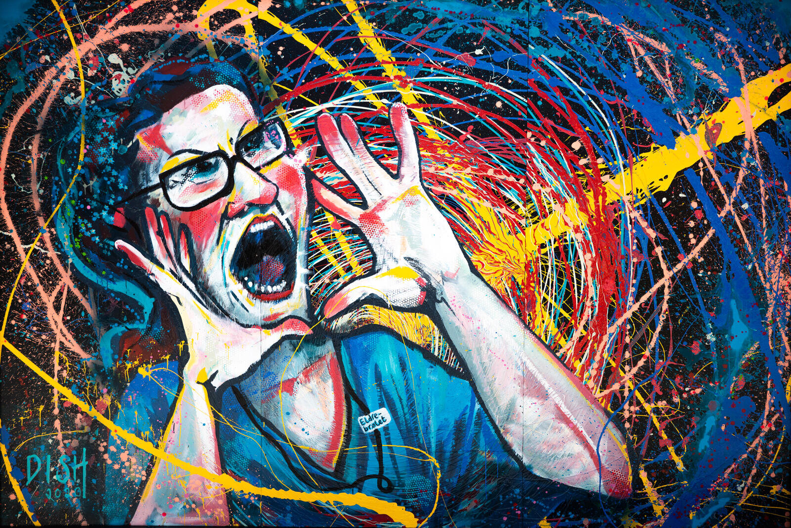 «Eldrebrølet» malt av gatekunster Gurdish Haugsdal, Dish.