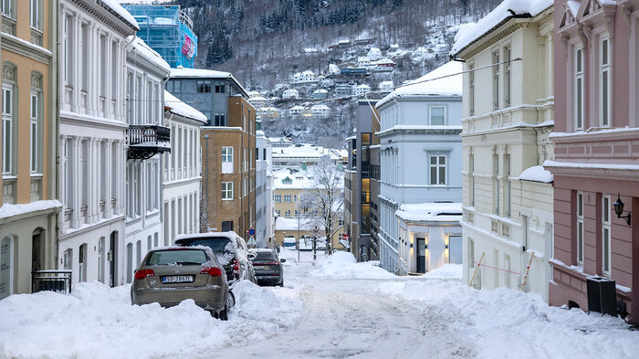 Trange gater i Bergen sentrum bildet viser trange gater i Bergen sentrum
