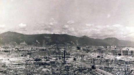 Hiroshima Bildet viser en del av Hiroshima ødelagt etter å ha blitt truffet av en atombombe i 1945