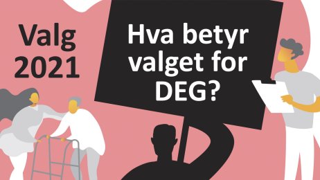 Plakat med budskapet: Hva betyr valget for deg? Hva betyr valget for deg?