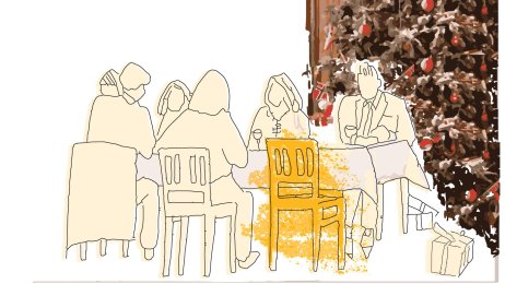 Juleselskap med en tom stol Juleselskap med en tom stol