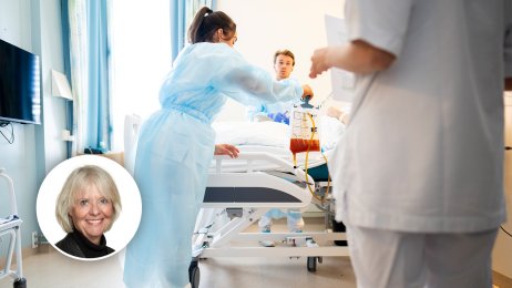 Sykepleiere ved en gastroavdeling. Bildet viser sykepleiere ved en gastroavdeling.