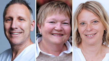 Bildet viser portretter av Tor Engevik, Edel Bruun Bastøe og Hanne M. Noding.