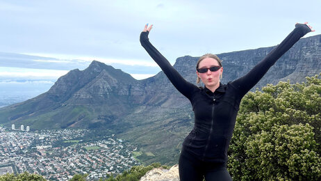 Bildet viser Stella Braathen-Reif i Sør-Afrika. Bildet viser Stella Braathen-Reif i Sør-Afrika.