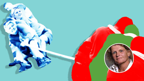 Bildet viser en illustrasjon som viser en drakamp mellom politikere