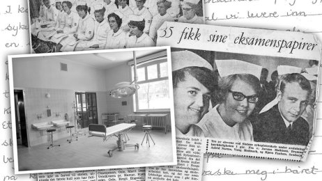 Bildet viser collage med gamle bilder og brev.