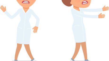 sykepleier, nattevakt Illustrasjonen viser to sykepleiere som ser ut som de går i søvne.