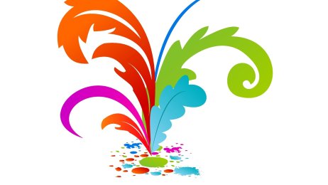 Illustrasjonen viser noen fargerike fjær som lekker farge.