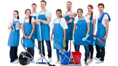 renholdere, yrkesgrupper Bildet viser en gruppe renholdere.