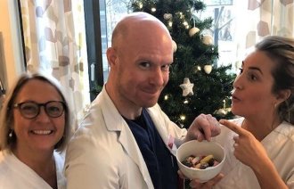 Bildet viser Siv Brevik, Magnus Amdam og Erika Hjort