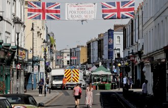 Bildet viser gatemiljø i London.