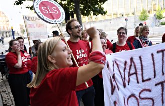 Danske sykepleiere demonstrerer