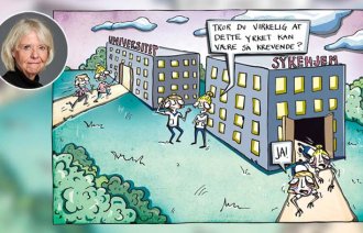 Bildet viser to sykepleiere kommer krabbende ut av et sykehjem