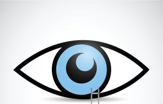 Illustrasjonen viser en stige som går opp til et øye.