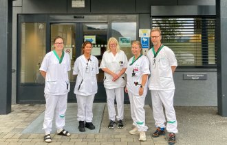 Bildet viser helsepersonell på oppdrag i Hallingdal i forbindelse med ekstremværet Hans