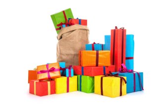 Bildet viser mange gaver