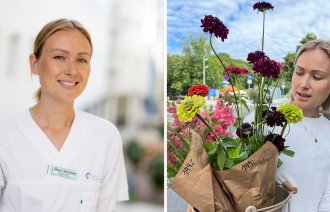 Bildet viser Lillian-Johanne B. Risan som sykepleier og gartner.