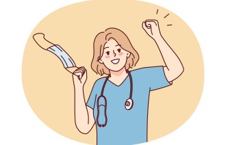 Illustrasjonen viser en helsearbeider som tar av munnbind.