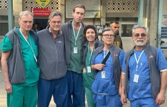 Bilde av det norske NORWAC-teamet i Gaza