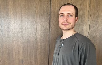 Bildet viser studentleder Daniel Stabu