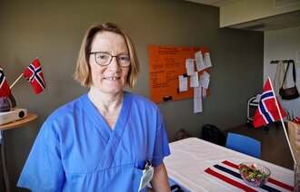 Bildet viser Ruth Johanne Bergheim på jobb