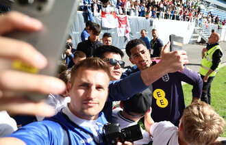 Bilde fra det engelske fotballandslagets treningsleir før fotbal-EM i Tyskland