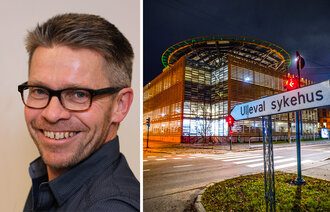 Bildet viser Ullevål sykehus og kommunikasjonsrådgiver Anders Bayer