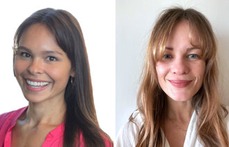 Bildet viser portretter av Lucia Aven Eriksen og Amalie Eriksen