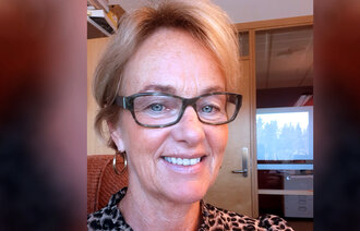 Bildet viser en selfie tatt av Anne Grethe Kydland