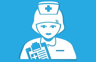 Illustrasjonen viser en sykepleier