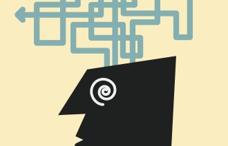 Tegning av forvirret person