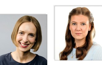 Bildet viser forsknings- og høyere utdanningsminister Iselin Nybø (V) og leder for NSF Student Trine Skaar