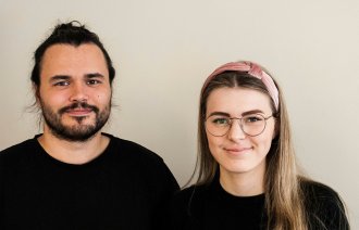 Portrett av leder Ingvild Berg Lauritsen og nestleder Martin Ottesen Wichstad i NSF Student