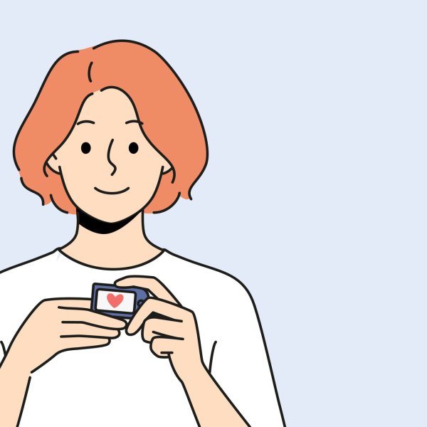 Illustrasjonen viser en kvinne med en saturasjonsmåler.