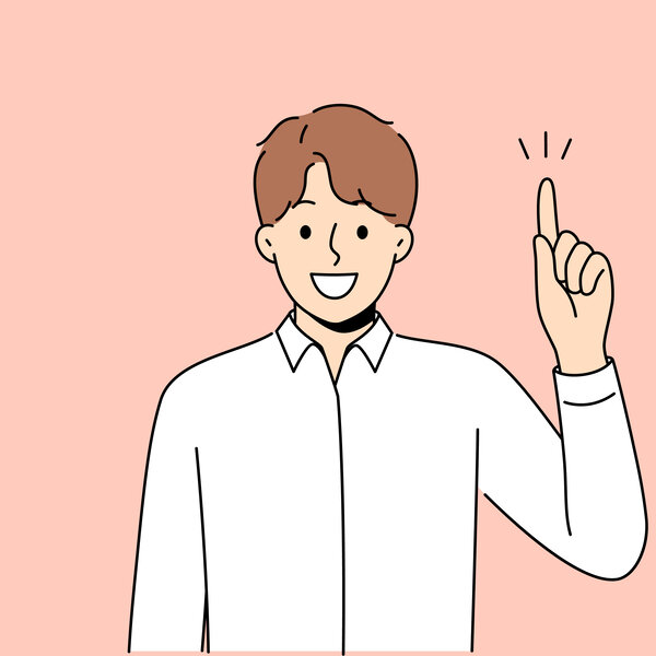 Illustrasjonen viser en mann som holder fingeren i været.