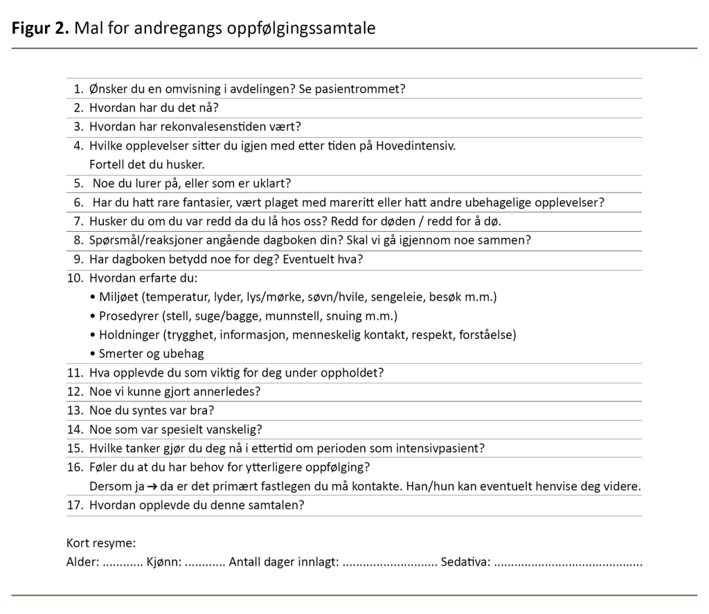 Figur 2. Mal for andre gangs oppfølgingssamtale