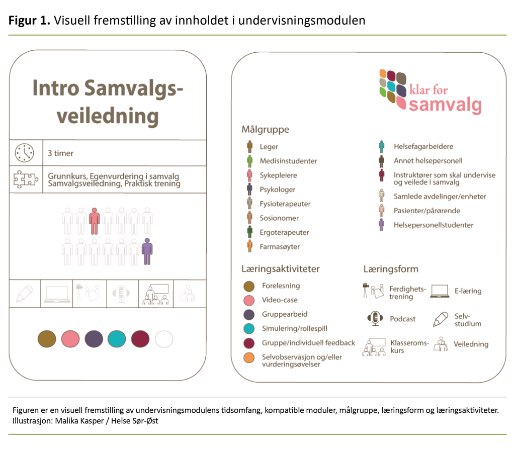 Figur 1. Visuell fremstilling av innholdet i undervisningsmodulen Figur 1. Visuell fremstilling av innholdet i undervisningsmodulen