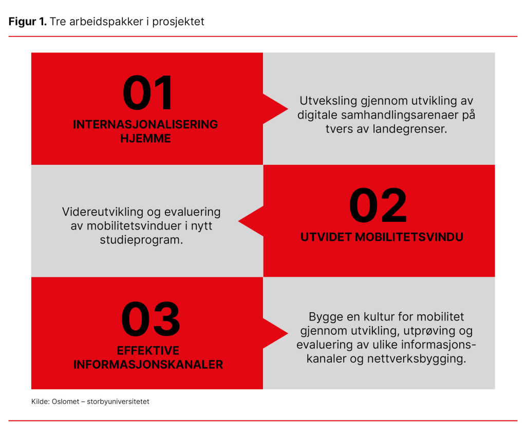 Figur 1. Tre arbeidspakker i prosjektet Figur 1. Tre arbeidspakker i prosjektet