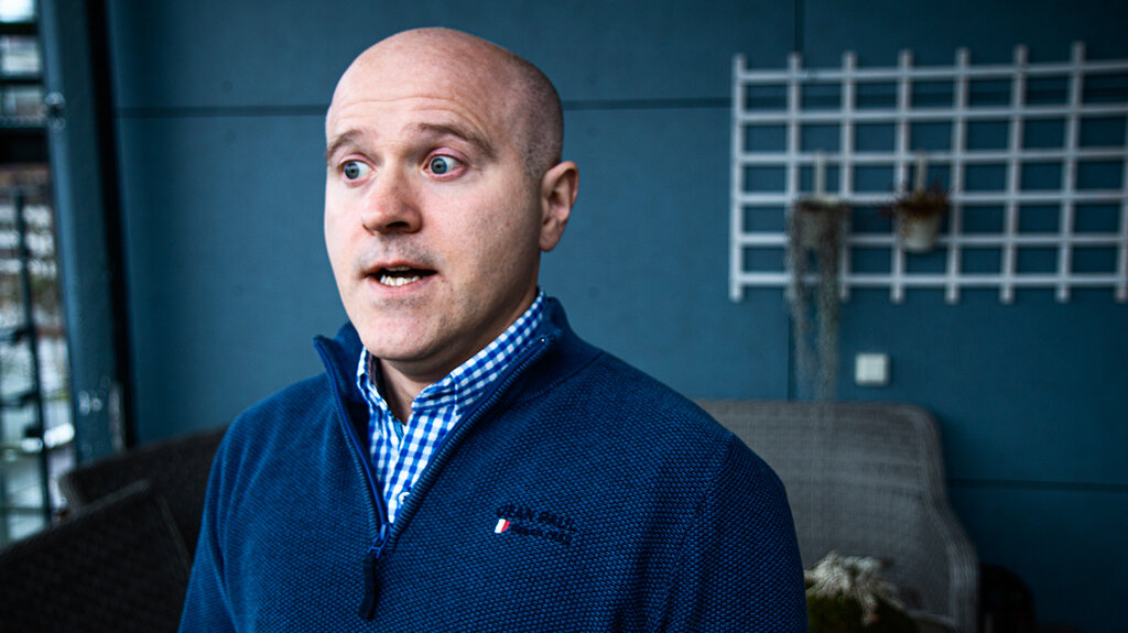 Trond Eirik Bergflødt viser hvordan angsten har flere uttrykk og stadier. Trond Eirik Bergflødt viser hvordan angsten har flere uttrykk og stadier.