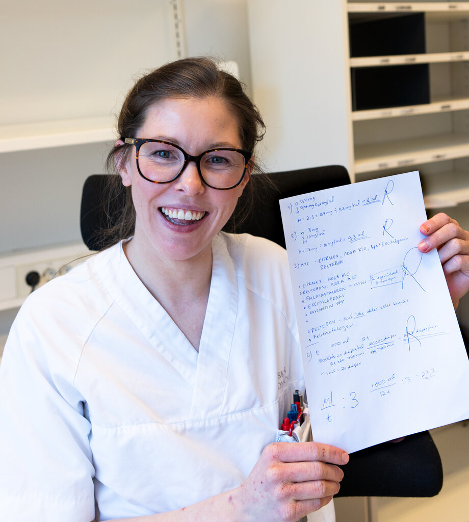 Mari Mangen ved Skien Helsehus Bildet viser Mari Mangen ved Skien Helsehus