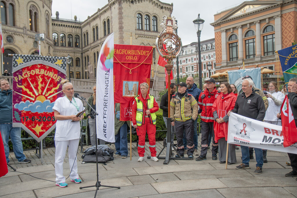 Lill Sverresdatter Larsen holdet tale foran Stortinget