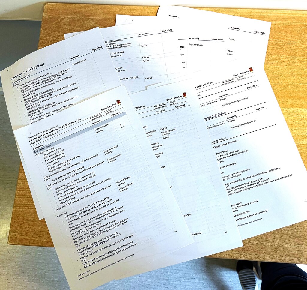 faglige forventninger ved Skien helsehus bildet viser faglige forventninger ved Skien helsehus