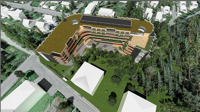 Illustrasjon av nye Lambertseterhjemmet Tegning av hvordan det nye Lambertseterhjemmet skal se ut.