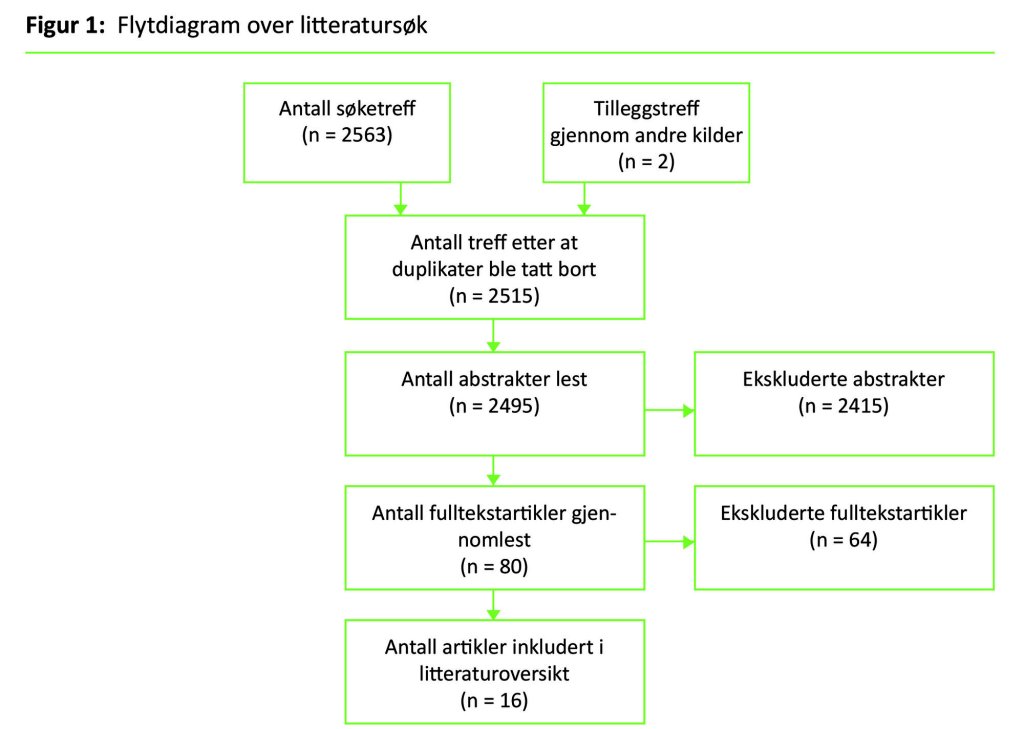 Figur 1: Flytdiagram over litteratursøk