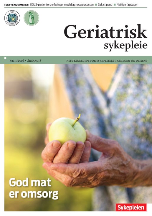 Forside Geriatrisk sykepleie nr. 1-2016