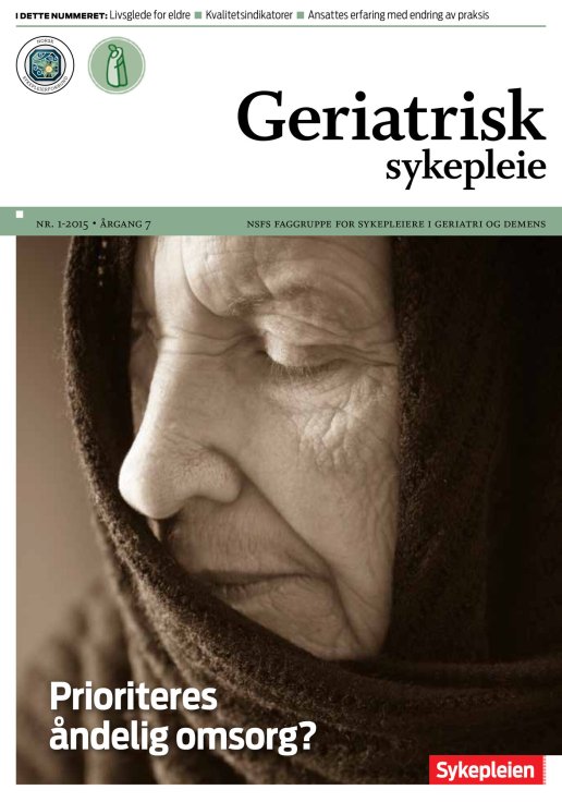 Forside Geriatrisk sykepleie nr. 1 / 2015