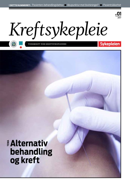 Forsiden Kreftsykepleie nr. 1-2017 Forsiden Kreftsykepleie nr. 1-2017