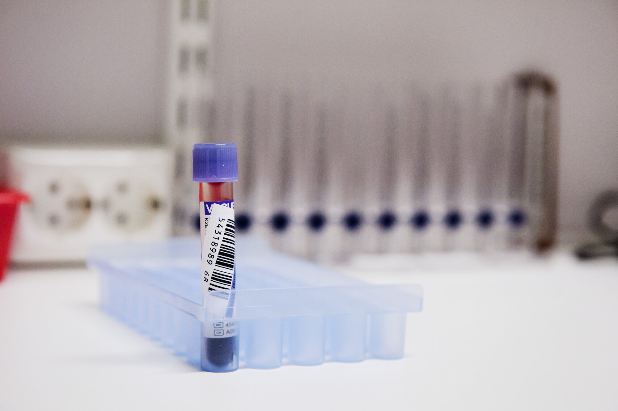 Blodprøve Bildet viser et blodprøveglass.