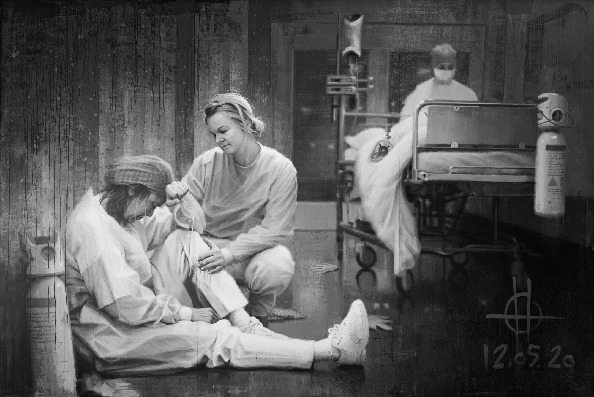 Maleri malt av Håkon Børs-Lind. Intensivsykepleier Anniken Maamoen 