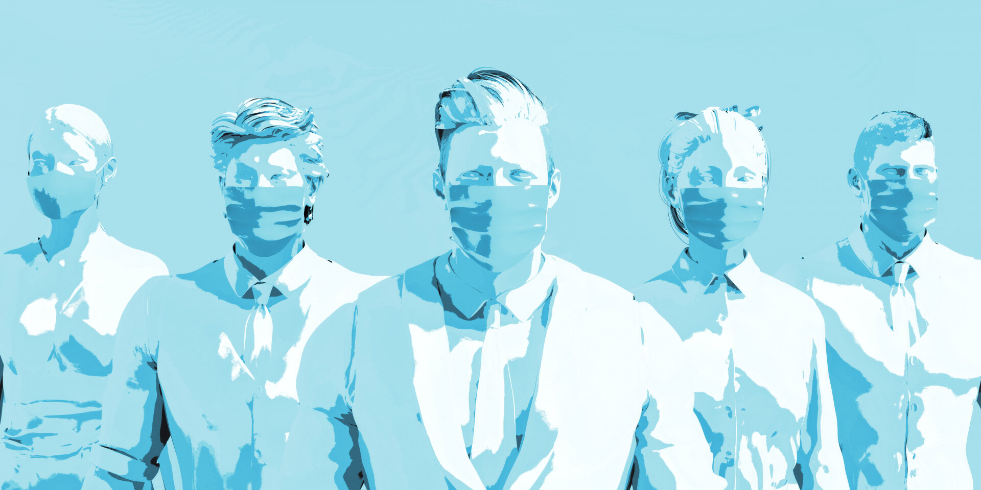 Munnbind Illustrasjonen viser helsepersonell med munnbind.